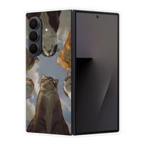 For Samsung Z Fold 7 Transparent Hard Shell Wear-resistant Good Hand Feel Painting Flower Animal Scenery Cartoon Characters Case Galaxy Z Fold7 gray