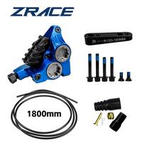 ZRACE XG4 Road Hydraulic Brake Caliper Flat Mount Four-piston Caliper, Ice Technology Brake Pads, CNC lightweight Blue caliper rear black