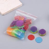 100 vnt. 25 mm spalvos plastikiniai žetonai Bingo žetonai Montessori interaktyvus mokymasis Švietimas Matematikos žaislai Šeimos vakarėlis Skaičiavimo žaislas pink