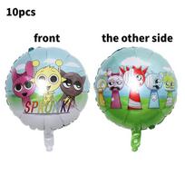 Childrens Sprunki Party Aluminum Foil Balloons With Cartoon Designs For Event Decoration Double Sided gray