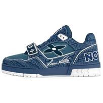LOUIS VUITTON Trainer Denim Low top Skateboard Shoes Men's Sea Blue 1ADE31 43 blue