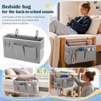 Bedside Hanging Storage for School Supplies and Bedroom One Size gray