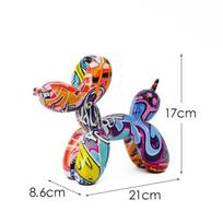 Vilead Graffiti Balloon Dog Sculpture Black White Puppy Living Figurines Bathroom Bedroom Tabletop Decoration Modern Room Pink gray