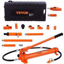 VEVOR 10 tonų Porta Power rinkinys, hidraulinis cilindras su siurbliu, automobilinis domkratas su 1,4 m alyvos žarna, lenktas rėmo taisymo įrankis su laikymo dėklu automobiliams 58 x 32 x 17.5 cm raudona