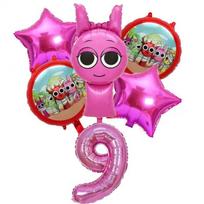 Rhythm Box-Themed Digital Aluminum Foil Balloon Set for Birthday Parties, Home Decor, and School Gatherings 9 red