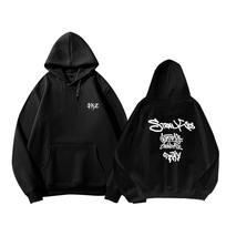 Stray Kids ATE albumo džemperis - Unisex dvipusis grafinis megztinis su narių parašais ir kengūros kišene, Pavasario/Rudens gerbėjų atributika S black