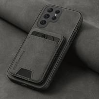 Naujas PU odos piniginė kortelių laikiklis telefono dėklas Samsung S26 S25 S24 S22 S21 S23 20 Ultra Plus odos imitacijos stovas Dangtelis Galaxy S22 Ultra 5G juoda