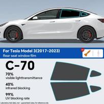 Pre Cut Window Tint Film For Tesla Model 3 2020 2021 2022 2023 2024 Highland TPU Car Sticker Privacy Auto Glass Protection Rear 70 percent blue