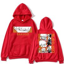 Japan Anime My Hero Academia Hoodie Bakugou Katsuki Trend Harajuku Manga Long Sleeve Men Women Streetwear 3XL red