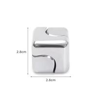 Metal Cube Spinner Fidget Toy 3D Puzzle Gear Gyro Fingertip Sensory Toy Anti-Stress Relief Educational Relaxing Gadget white