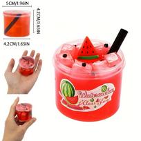 A5-2.37Oz Clear Jelly Cube Crunchy Slime Kit Soft Watermelon Stretchy Non-Sticky Diy Crystal Mud Charms Slime Party Favors Gifts red