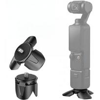 Aluminum Mini Magnetic Tripod Stand DJI Osmo Pocket 4 3 Desktop Use Compact Camera Mount With 1/4 Screw DJI Pocket 4/3 Metal Magnetic Mini Tripod gray