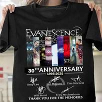 Evanescence Band 30th Anniversary 2026 Shirt Black All Size Gift Shirt XXL gray