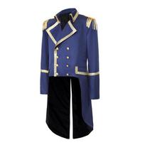 Naujas Viduramžių Vintažinis Frakas Vyriškas Kostiumas Cosplay Kaukės Baliui 2XL mėlyna