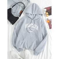 Bruklinas Niujorkas 1898 Miesto raidė Vyrai Moterys Džemperis Madingi Apvalaus kaklo Hoodies Drabužiai Atsitiktiniai Poros Hoody L gray