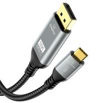 USB C to DisplayPort 2.1 Cable 16K@30Hz 8K@120Hz 4K@240Hz Type C to DP Cable 40Gbps, Compatible For MacBook Pro/iPhone/Dell XPS/Surface/Gaming Monitor 1M gray