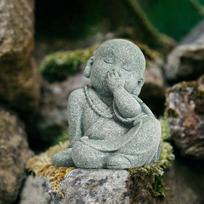 Monk Figurine Buddha Statue Cute Ornaments Handmade Miniature Accessories Crafts for Desktop Desk Snicker gray