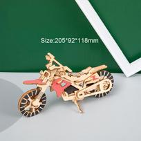 3D medinių automobilių ir motociklo dėlionės surinkimo modelis, pasidaryk pats, rankų darbo, stalo dekoracijos vaikams, dovana beige