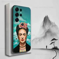 Art F-Frida K-Kahlo Phone Case For Samsung S25,S24,S23,S22,S21,S20,S10,S9,Ultra,Plus,Lite,FE,Soft Silicone Black Cover samsungS24ULTRA blue