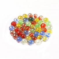 50Pcs 14Mm Cat Eye Petal Glass Marble Catapult Marble Colored Pattern Glass Beads Transparent Marble Ball Children'S Toy (As shown-32076)- red