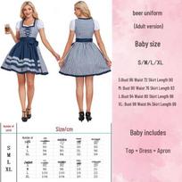 Bavarian Oktoberfest Traditional Maid Costume Dress Small gray