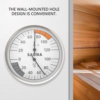Precise Hygrometer Thermometers for Sauna Rooms Aluminum Alloy Glass Range Sauna Safety Essential orange
