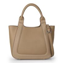 2026 Women's Crossbody Bag, Genuine Leather Versatile Litchi Grain Top-Grade Cowhide Basket Handbag with Large Capacity (20cm<Max Length<30cm) abrikosas