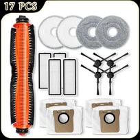 Replacement Parts Kit For Xiaomi X20 Max /X20 Pro Robot Vacuum Accessories,Main brush,Side brush,Filter,Mop Cloth,Dust bags Part 17 pcs gray