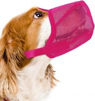 Kvėpuojantis tinklinis antsnukis šunims dideliems šunims Anti-bite Anti-bark Anti-eating Mask for Golden Retriever & Big Dogs XSold raudona