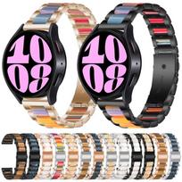 For Samsung Galaxy Watch 6 / 6 Classic Three Bead Resin Metal Watch Band sidabro žalia spalva