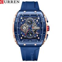 CURREN Naujas 8442 Šešių Rodyklių Chronografas Vyriškas Laikrodis Madingas Daugiafunkcis Laikrodis Deep blue with rose shell gray