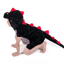 Mielas vaikiškas dinozauro kugurumi kostiumas Cosplay berniukams 2-4 m. 4-8 m. Žalias juodas Darželio mokyklos vakarėlio žaidimo vaidmenų žaidimo kostiumas 110 (3-4Y) black