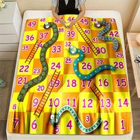 Snake Ladder Game Blanket Reversible Flannel Throw for Family Fun AllSeason Comfort Playful Design Gift 150x200cm