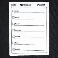 28*21cm Magnetic Refrigerator Sticker Calendar Magnetic Whiteboard Wall Sticker Learning Month Plan black
