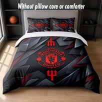 Manchester United Design Bed Bedding Set 1 Duvet Cover + 2 Pillowcases Soft Breathable Household Bed Linens 140cm*200cm