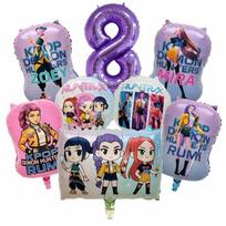 Anime “Hunter Girls” K-Pop-Themed Cartoon Aluminum Foil Digital Balloon Set for Birthday Party Decorations 8