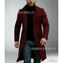 New Men's Wool Blend Mid-long Trench Coat Overcoat, Multiple Colors & Sizes, In Stock For Cross-border Dropshipping L bordinė