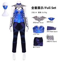 Mortal Kombat 2 Kitana Cosplay Kostiumas Apranga Helovinas Sceninė Vaidyba Žaidimo Kostiumas Moterims XXXL blue