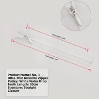 Ultra Thin Invisible Zipper Teardrop Slider Fishnet Zipper Mesh Tape Zipper  Garment Sewing