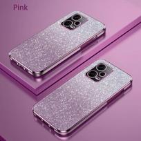 Prabangus gradiento blizgus padengtas dėklas, skirtas Xiaomi Redmi Note 13 12 Pro 12S 11 10 9 9S Redmi A3 A1 14C 13C 12C 10C K60 K50 K70 silikoninis galinis dangtelis Redmi Note 12(4G) Global rožinė