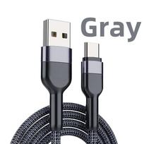 USB tipo C kabelis Greito įkrovimo Duomenų kabelis Įkroviklio kabelis c skirtas iphone 15 Samsung s21 A51 xiaomi mi 10 redmi huawei Kabelis 2m pilka spalva