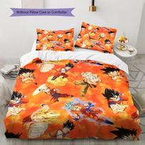 Son Goku Rašto Patalynė, Antklodės Komplektas Antklodės Užvalkalas Pagalvės Užvalkalas Namų Gimtadienio Dovana (1 * antklodės užvalkalas + 2 * pagalvės užvalkalai, be šerdies) 135x200cm orange