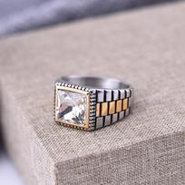 Men's 316LStainless Steel High Quality Onyx Rings Classic Trend Jewelry 13 balta