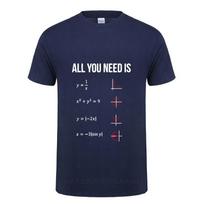 All You Need Is Love Math T Shirts Funny Birthday Gift For Men Male Guys Guys Casual Fitness Short Sleeve O Neck Cotton Tshirt 3XL black