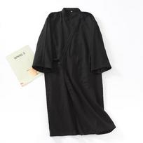 Japoniško stiliaus medvilninis marlės chalatas vyriškas didelio dydžio kimono naktinis pavasario ir vasaros plonos pižamos suvarstomas Yukata Sweat L white