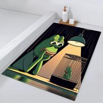 Durų kilimėlis Lovūgalio Įėjimo Vonios Keista Varlė Grindų Dekoracija Koridoriaus Durų kilimėlis Kilimas Juokingas P-Pepe Svetainės Balkono 40cm x 60cm beige