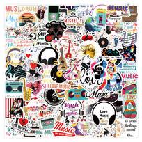 100 Music Note Stickers for Laptop, Scooter, Piano, and Suitcase Decor black