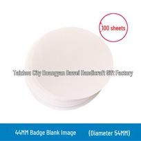 Multi-size Tinplate Badge Material with Safety Pin and Plastic Base, 100 Sets white