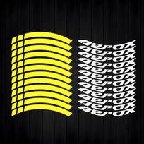 For Yamaha Aerox V1 V2 155 14'' inches Motorcycle Reflective Wheel Hub Stickers Motor Bike Accessories Scooter Rim Strips Decal white