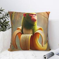 Chimpanzini Bananini  Pillow Cover Polyester Pillow Case Cushion Cover Funny Pattern Pillowcases For Office Car Home Decorative 30X30CM beige
